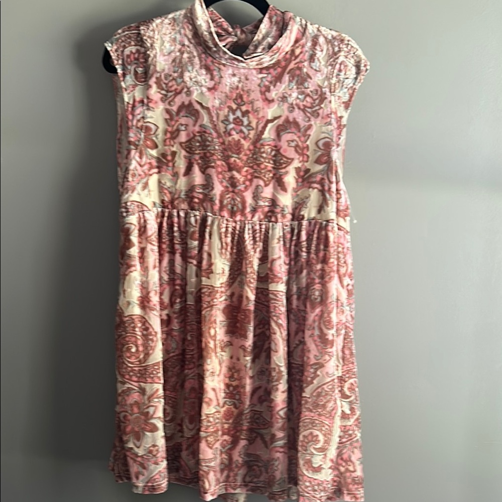 Free People NWOT Floral Sleeveless Dress in Pink and Cream